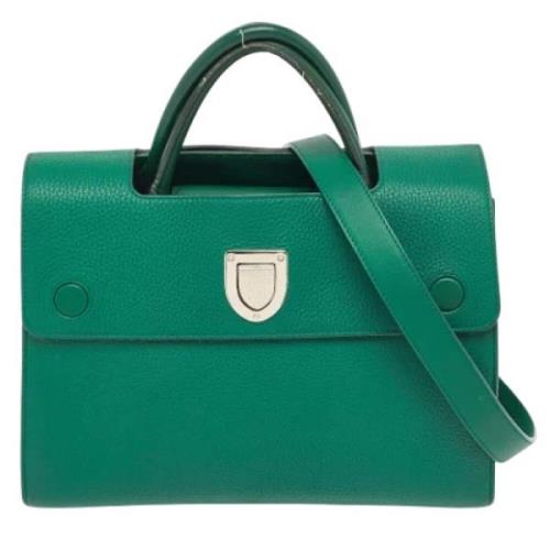 Pre-owned Leather handbags Dior Vintage , Green , Dames