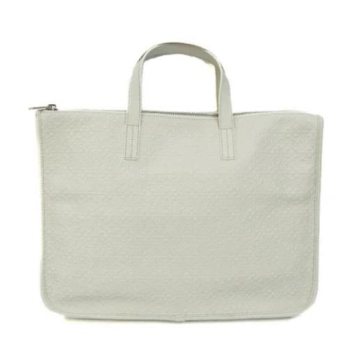 Pre-owned Leather handbags Loewe Pre-owned , White , Dames