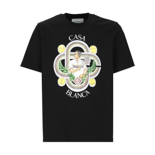 Le Joueur Zwart T-shirt Casablanca , Black , Heren