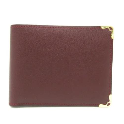 Pre-owned Leather wallets Cartier Vintage , Red , Dames