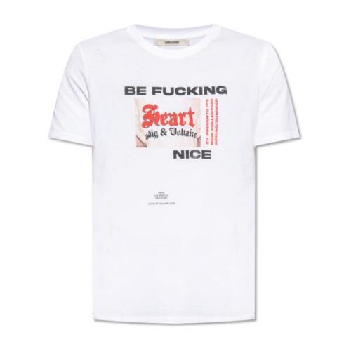 Ted bedrukt T-shirt Zadig & Voltaire , White , Heren