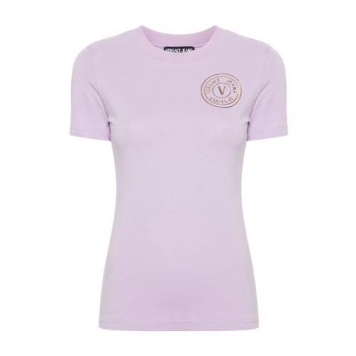 Paarse Logo T-shirt Versace Jeans Couture , Purple , Dames