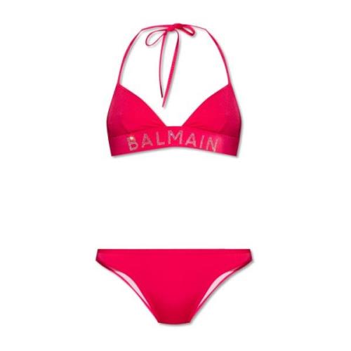 Bikini met logo Balmain , Pink , Dames