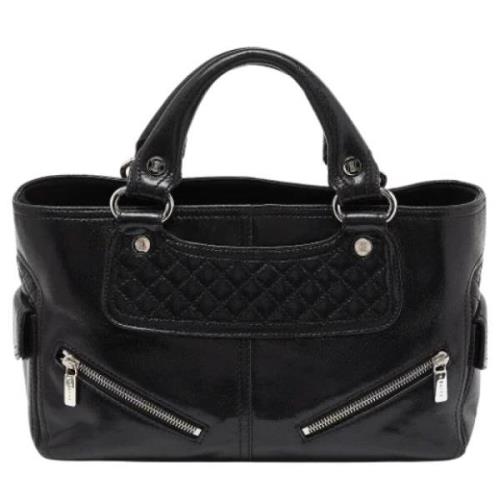 Pre-owned Leather totes Celine Vintage , Black , Dames