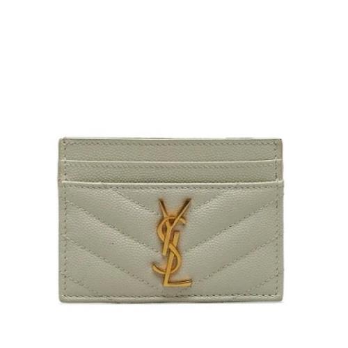 Pre-owned Leather wallets Yves Saint Laurent Vintage , White , Dames