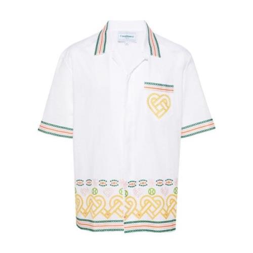 Rode Bowling Shirt met Broderie Anglaise Casablanca , Multicolor , Her...