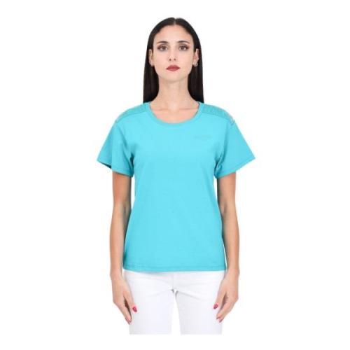 Aqua Groen Logo T-shirt Dames Moschino , Green , Dames