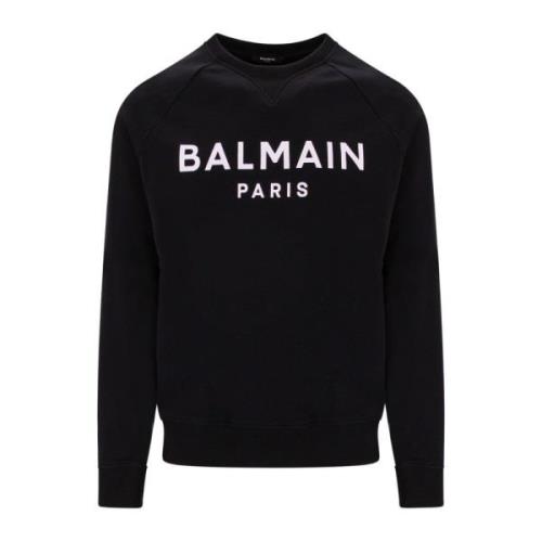 Bedrukt logo sweatshirt Balmain , Black , Heren