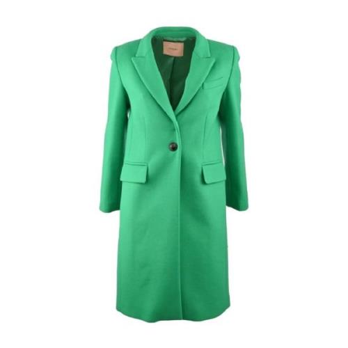 Single-Breasted Coats Twinset , Green , Dames