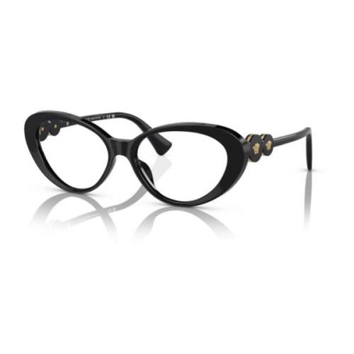 Cat-Eye Bril met Medusa Medaillons Versace , Black , Dames