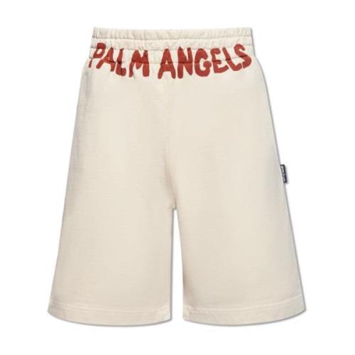 Bedrukte shorts Palm Angels , Beige , Heren