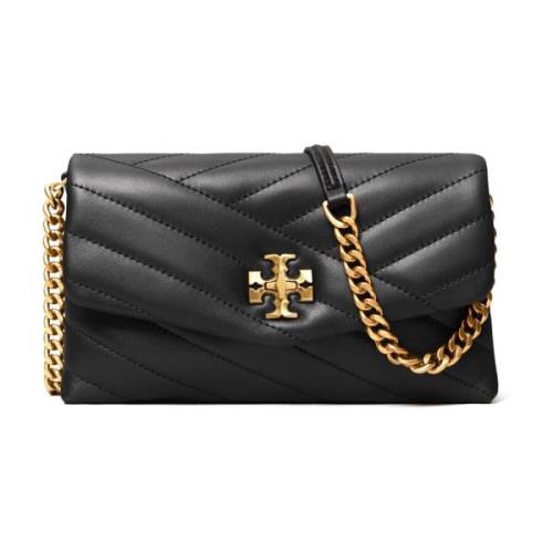 Chevron Chain Portemonnee Tory Burch , Black , Dames