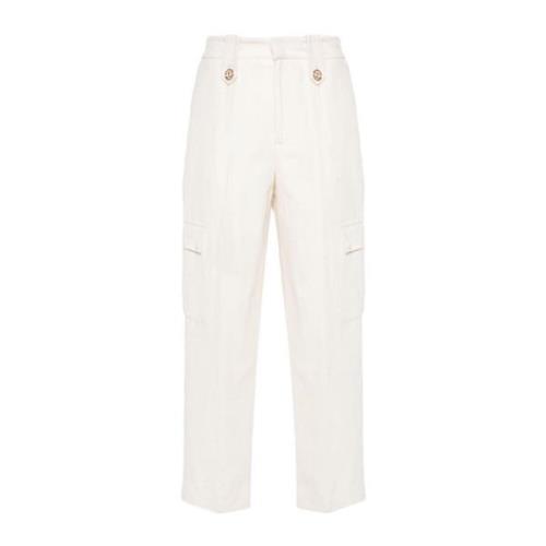 Tapered Trousers Twinset , Beige , Dames