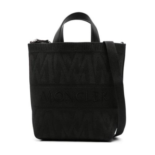 Zwarte Mini Gebreide Tote Tas Moncler , Black , Dames