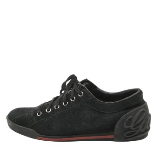 Pre-owned Suede sneakers Gucci Vintage , Black , Dames