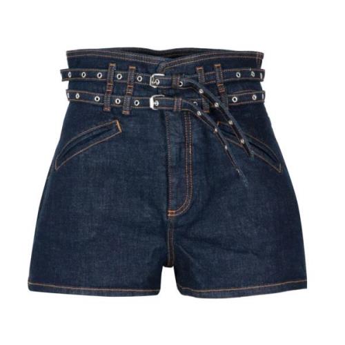 High-Waisted Denim Shorts met Gespen Philosophy di Lorenzo Serafini , ...