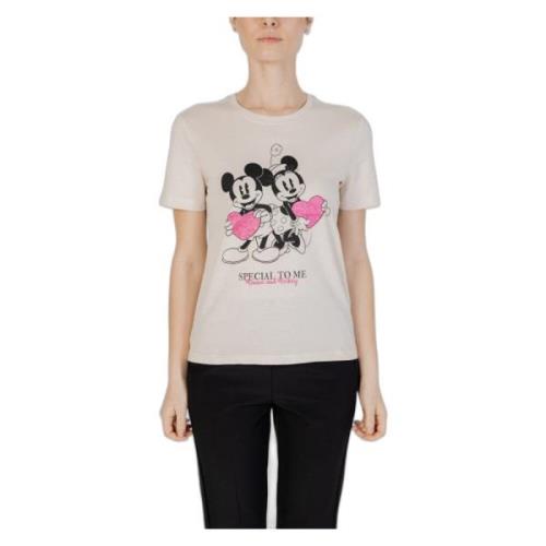 Mickey Valentine T-Shirt Collectie Only , Beige , Dames