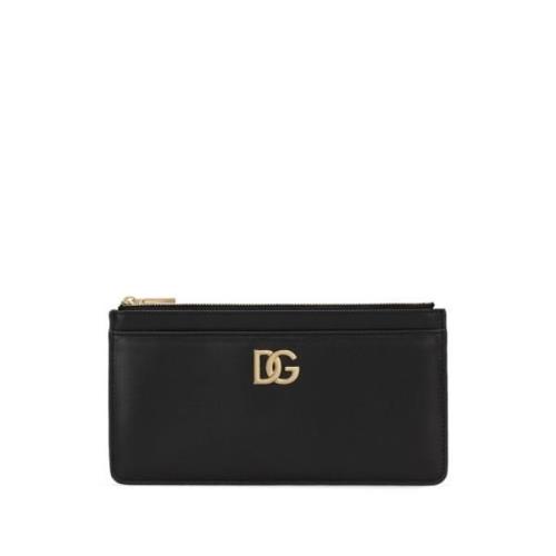 Zwarte Leren Portemonnees Dolce & Gabbana , Black , Dames