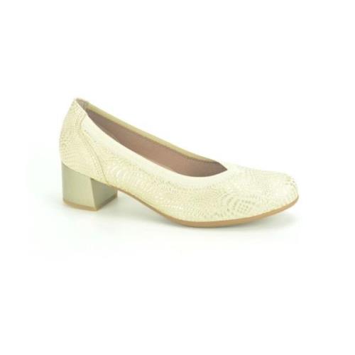 Beige/Goud Print Pump 3cm Pitillos , Yellow , Dames