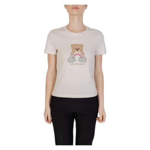 Bear Box T-Shirt Dames Collectie Only , Beige , Dames