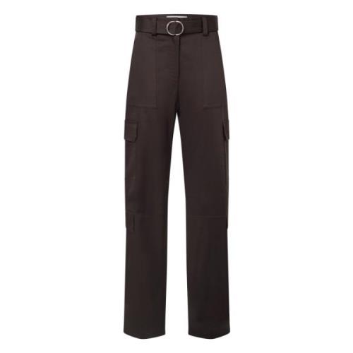 Straight Trousers Msgm , Brown , Dames