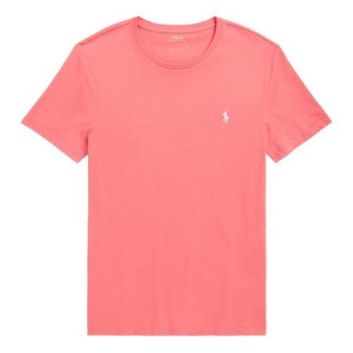 Geborduurd Katoen Logo T-Shirt Ralph Lauren , Pink , Heren