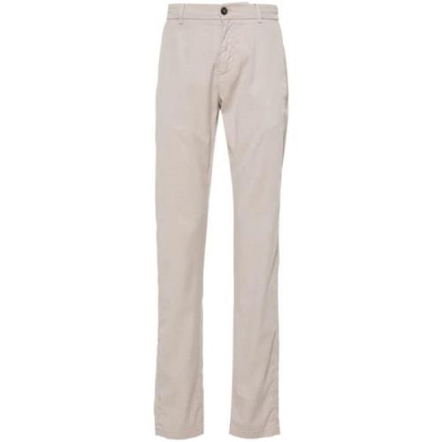 Slim Fit Elastische Taille Chinos Canali , Beige , Heren