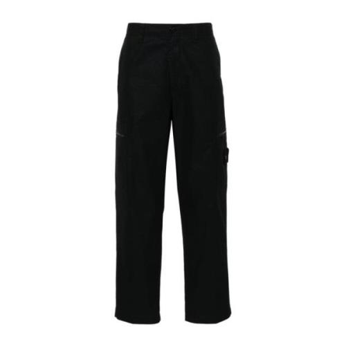 Wide Trousers Stone Island , Black , Heren