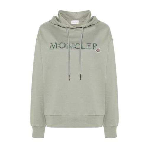 Geborduurde Logo Hoodie Moncler , Green , Dames