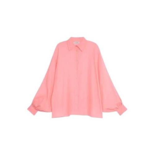 Oversized Voile Blouse SoSUE , Pink , Dames