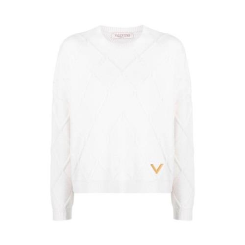 Round-neck Knitwear Valentino , White , Dames