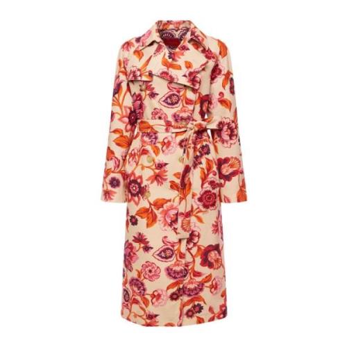 Milano Trenchcoat in Hottie Print La DoubleJ , Beige , Dames