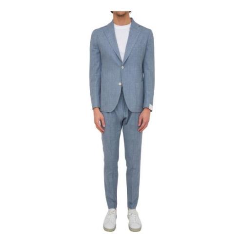 Luxe Soft Suit Pant Jogger Denim Eleventy , Blue , Heren