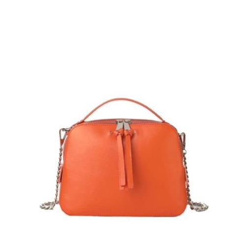 Leren Schoudertas Orciani , Orange , Dames