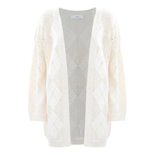 Diamant Gebreide Cardigan Jumper Kocca , White , Dames