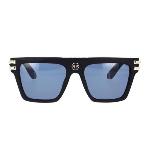 Luxe Vierkante Zonnebril Spp108V 0703 Philipp Plein , Black , Unisex