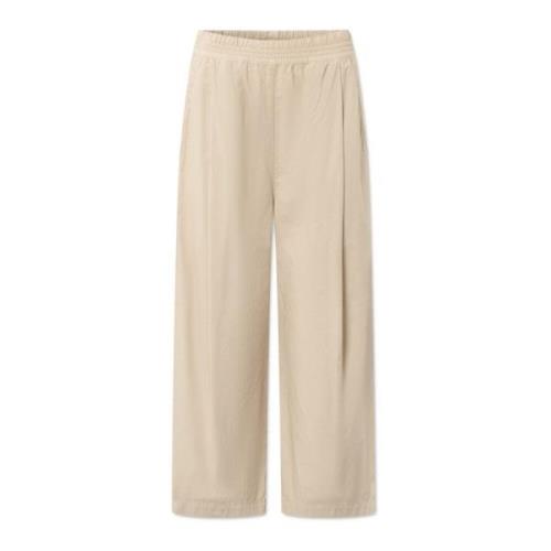 Wide Trousers Rue De Tokyo , Beige , Dames