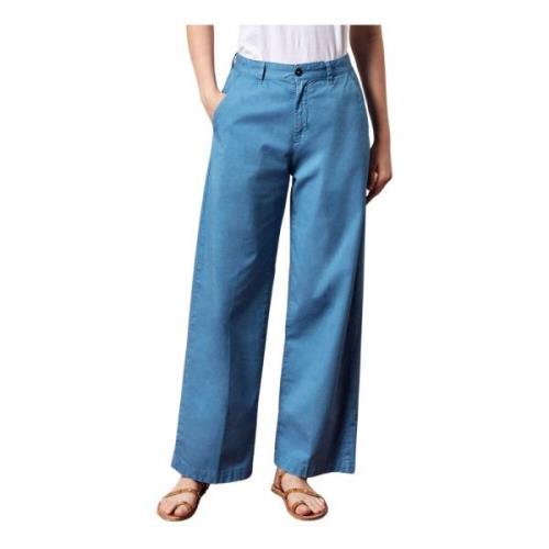 Wide Trousers Massimo Alba , Blue , Dames