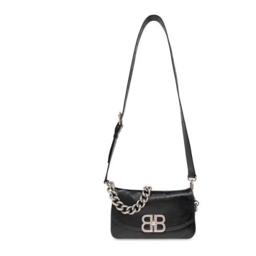 BB Soft Small Flap schoudertas Balenciaga , Black , Dames