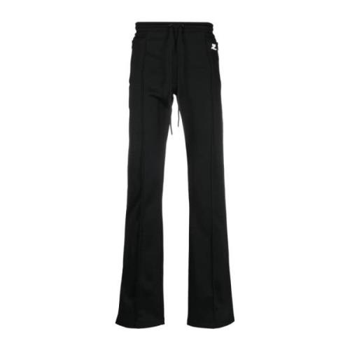 Zwarte Interlock Sweatpants met Logo Patch Courrèges , Black , Heren
