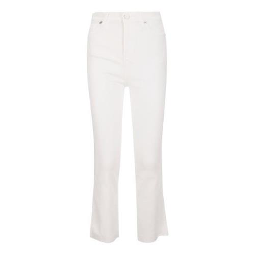High Waist Slim Kick Luxvinsol Jeans 7 For All Mankind , White , Dames