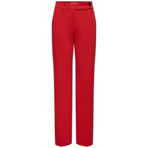 Carolina Life Hoge Taille Straight Broek Only , Red , Dames