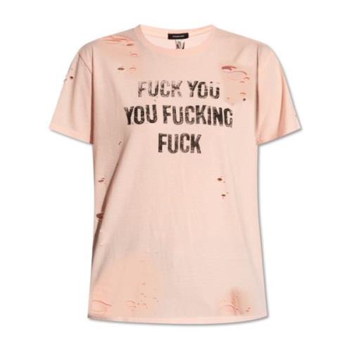 Katoenen T-shirt R13 , Pink , Dames