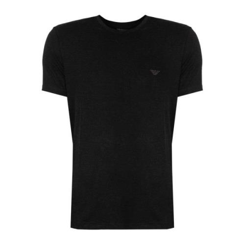 Klassieke Ronde Hals T-shirt Emporio Armani , Black , Heren
