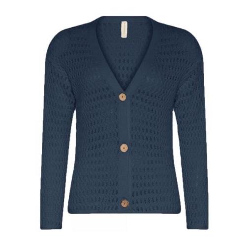 Blauwe V-hals Cardigan 3362 Skovhuus , Blue , Dames