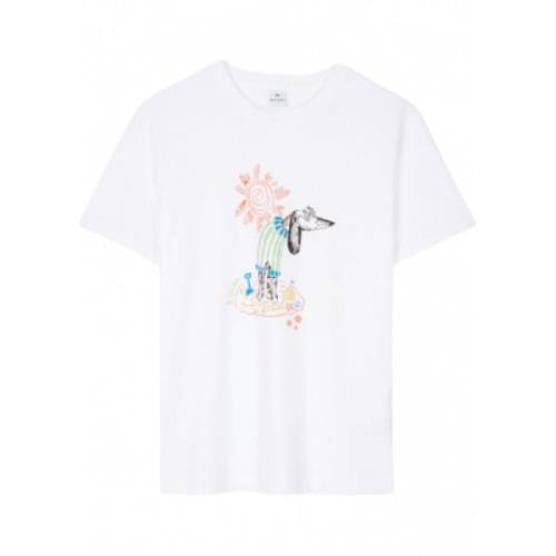 Biologisch Katoen Beach Dog Print T-shirt Paul Smith , White , Dames