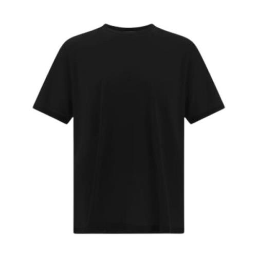 Jersey Crepe T-shirt in Zwart Herno , Black , Heren