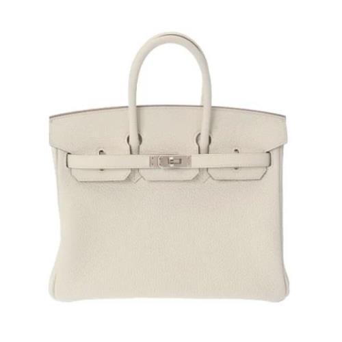 Pre-owned Leather totes Hermès Vintage , White , Dames