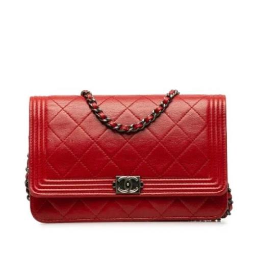 Pre-owned Leather wallets Chanel Vintage , Red , Dames