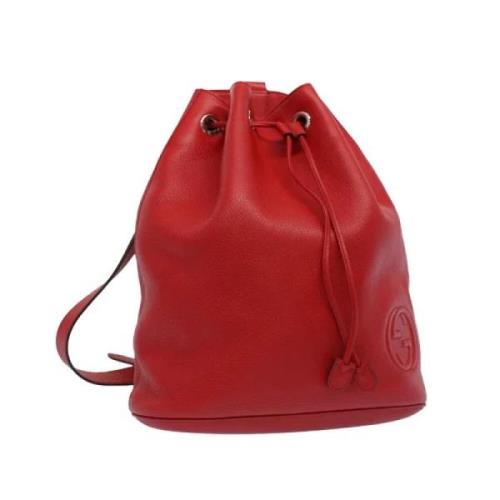 Pre-owned Leather backpacks Gucci Vintage , Red , Dames